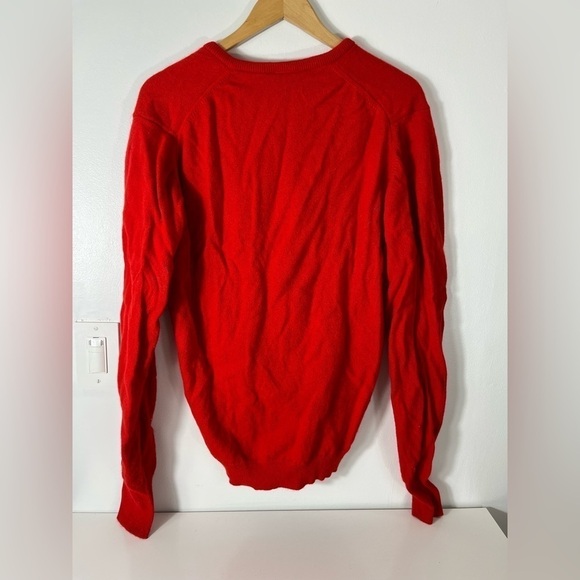 VINTAGE Stunning HMS Invincible Navy Crest Red Sweater Lambswool Made in England - Picture 5 of 7